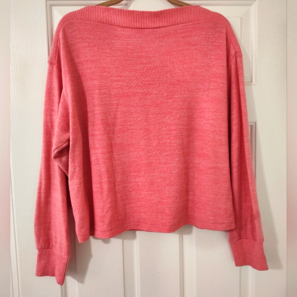 H&M women's boat neck sweater, pink melange, size medium